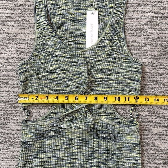 NWT Jonathan Simkhai Cut Out Detail MIDI Dress Large Green/Blue - Picture 11 of 16